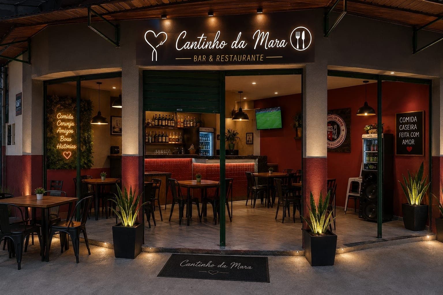Fachada do Cantinho da Mara